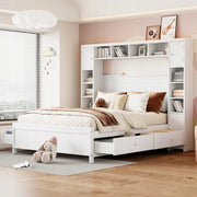 Letto 140x200 - Xylo - Bianco con cassetti e armadio