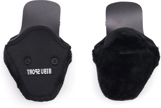 Elmetto da Ciclismo - Orecchini Riscaldanti - Orecchini Coprenti per Bici - Orecchini Rimovibili - Resistente al Vento e al Freddo - Riscaldamento Orecchio - Nero - 12 x 16 cm