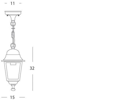 Lampada Lanterna Sospesa Piccola Colore Nero da Esterno Linea Mini Quadrata Sovil
