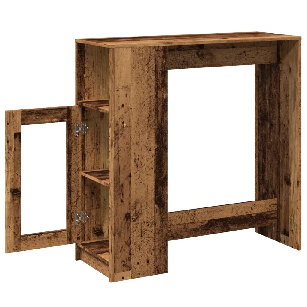Tavolo Bar con Rastrelliera Antico 101x40x103,5 cm Multistrato