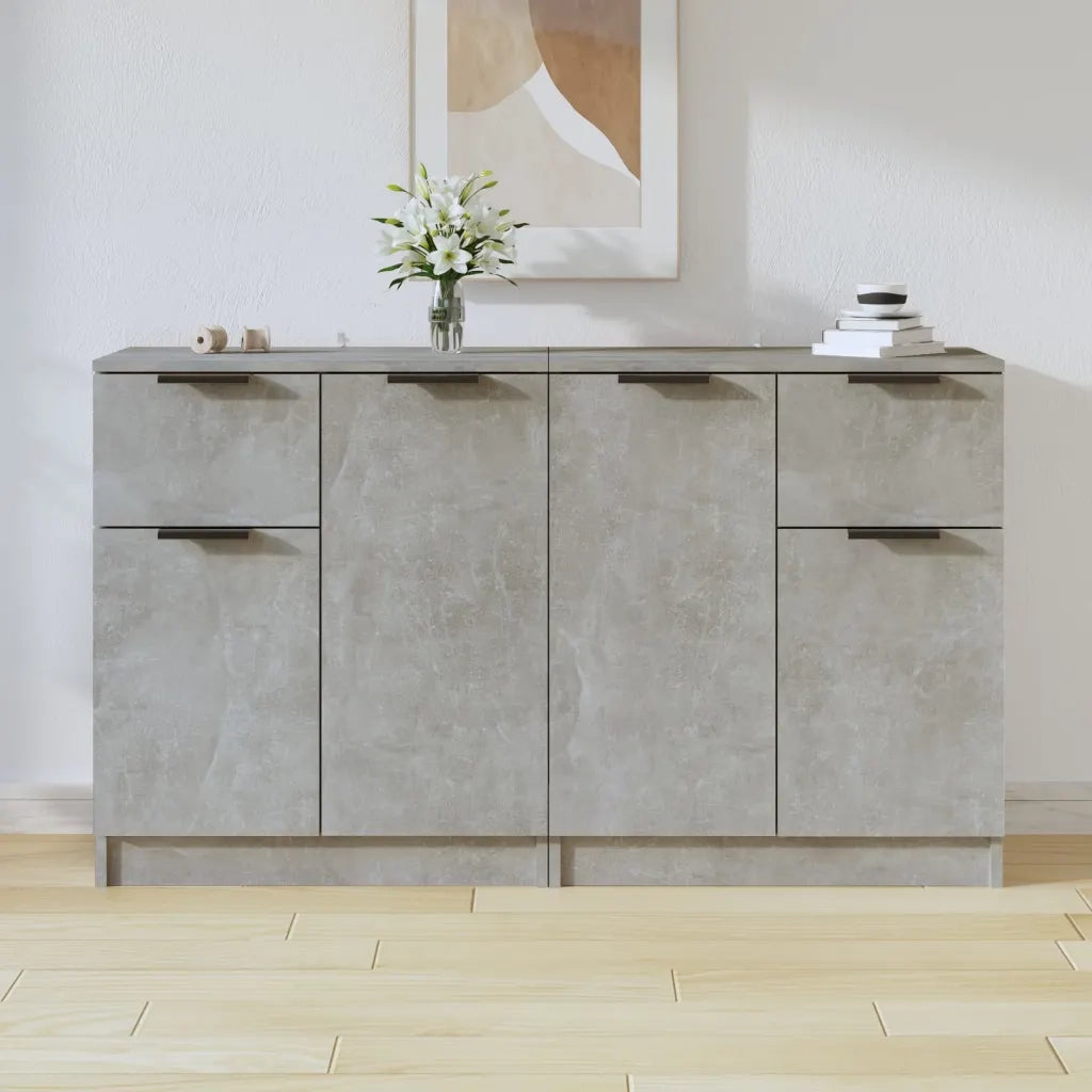 Credenze 2 pz Grigio Cemento 60x30x70 cm in Legno Multistrato 3115815