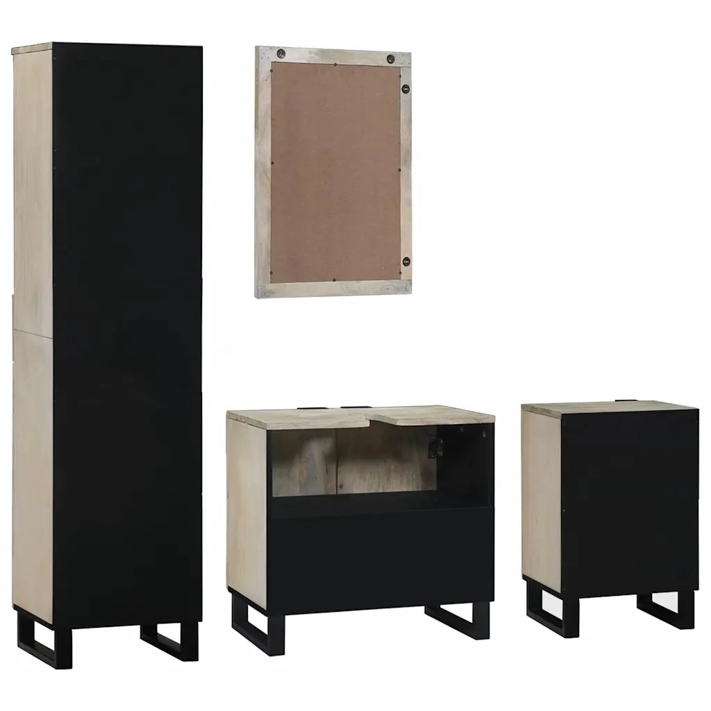 Set di mobili per il bagno 4 pcs Marrone Noce Legno multistrato 3310050