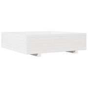 Fioriera | Cassetta per fiori | Vaso da Giardino Bianca 90x90x26,5cm Legno Massello di Pino