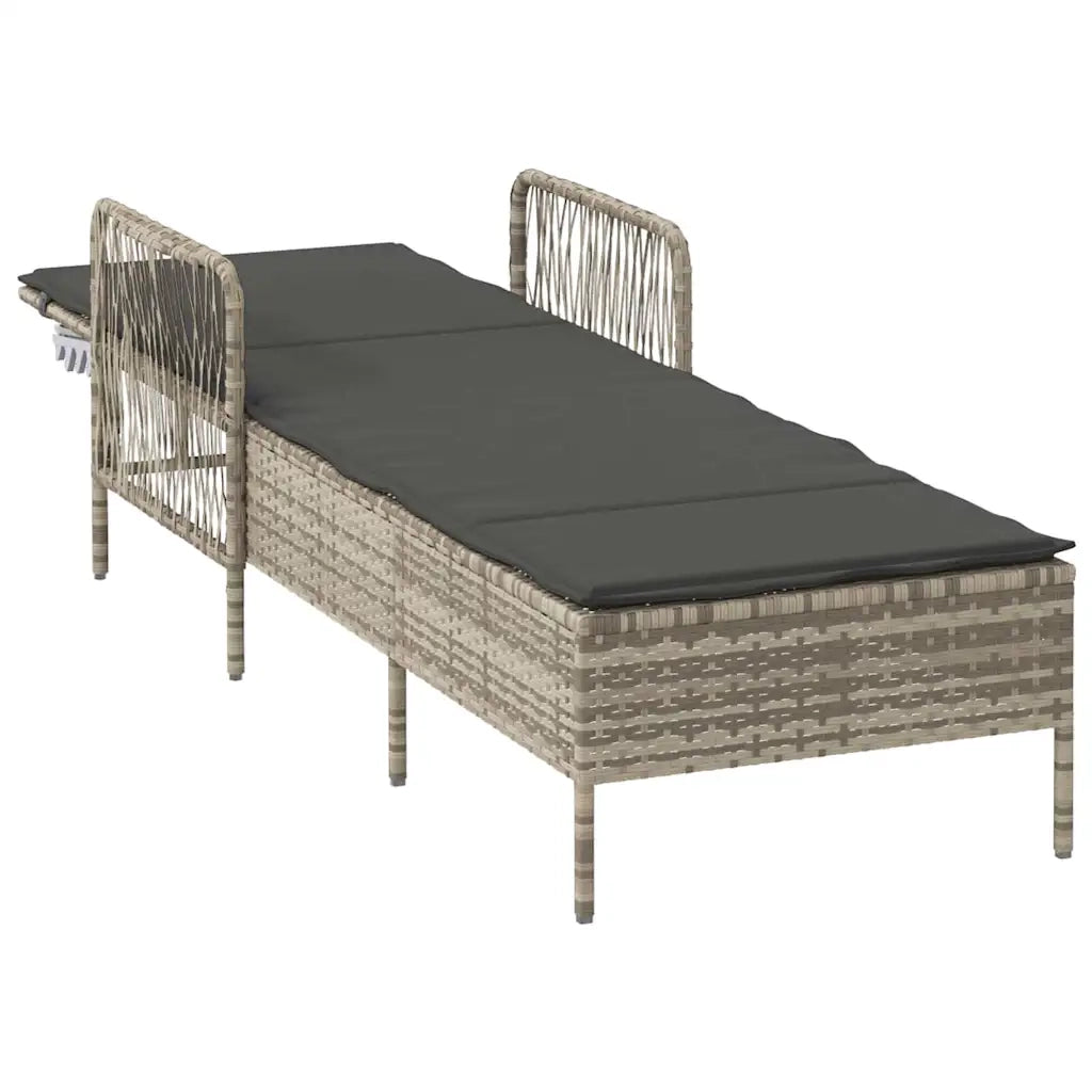 Lettino da Lettino sole | Sdraio da giardino | Lettino da sole Grigio chiaro e grigio scuro 200 x 55 x 92 cm