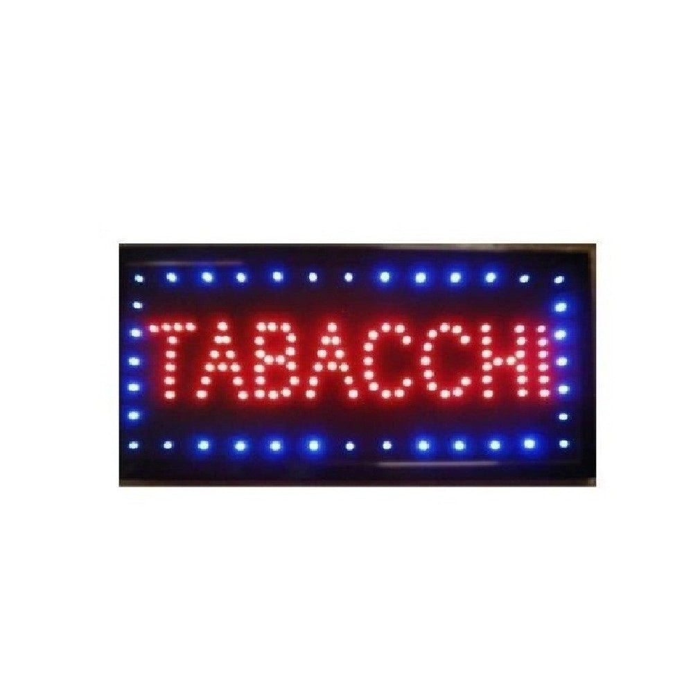 Trade Shop - Insegna Luminosa A Led Con Scritta Tabacchi Per Negozio Tabaccheria 48,5x25,5cm -