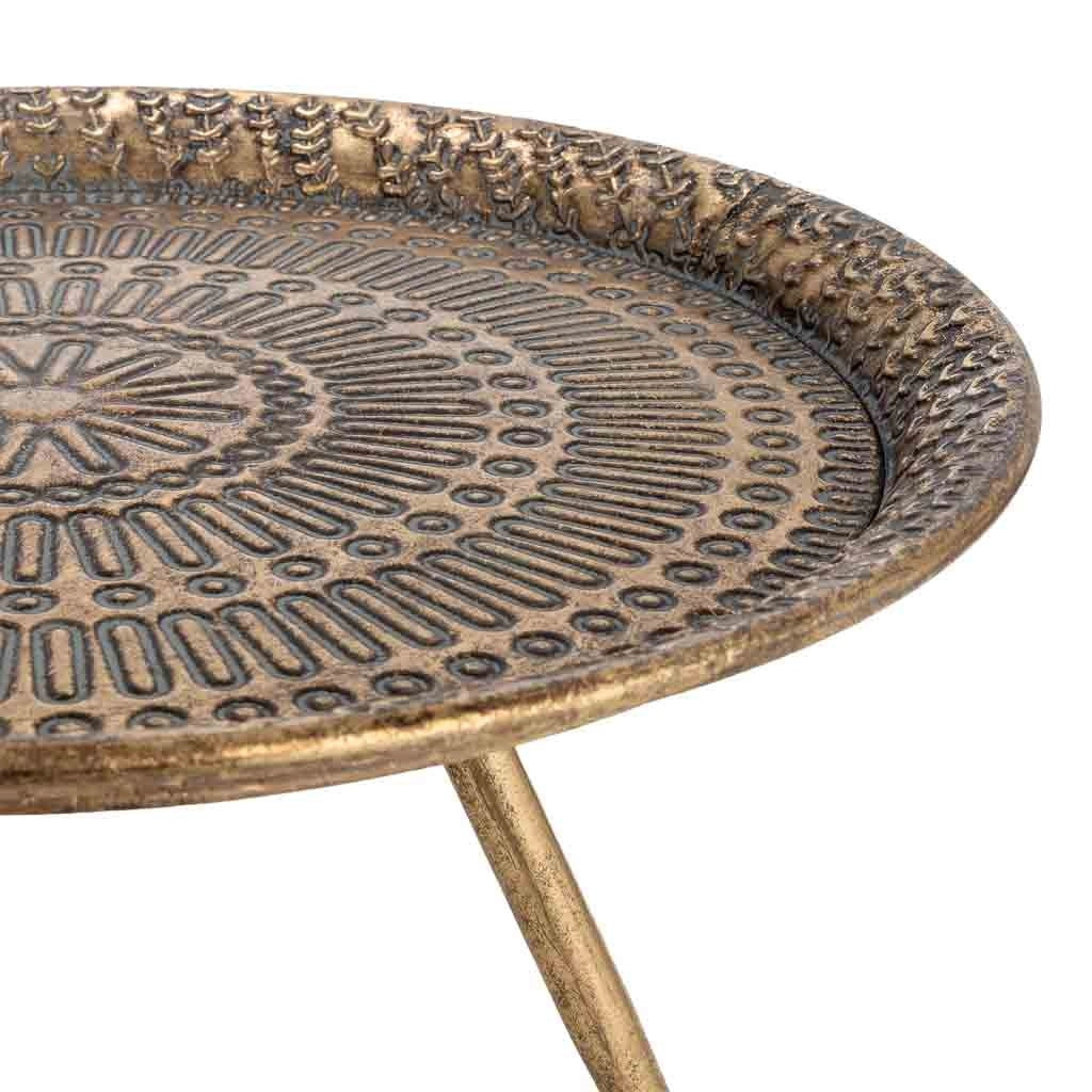 Centrotavola in metallo placcato oro 48x48x28h cm