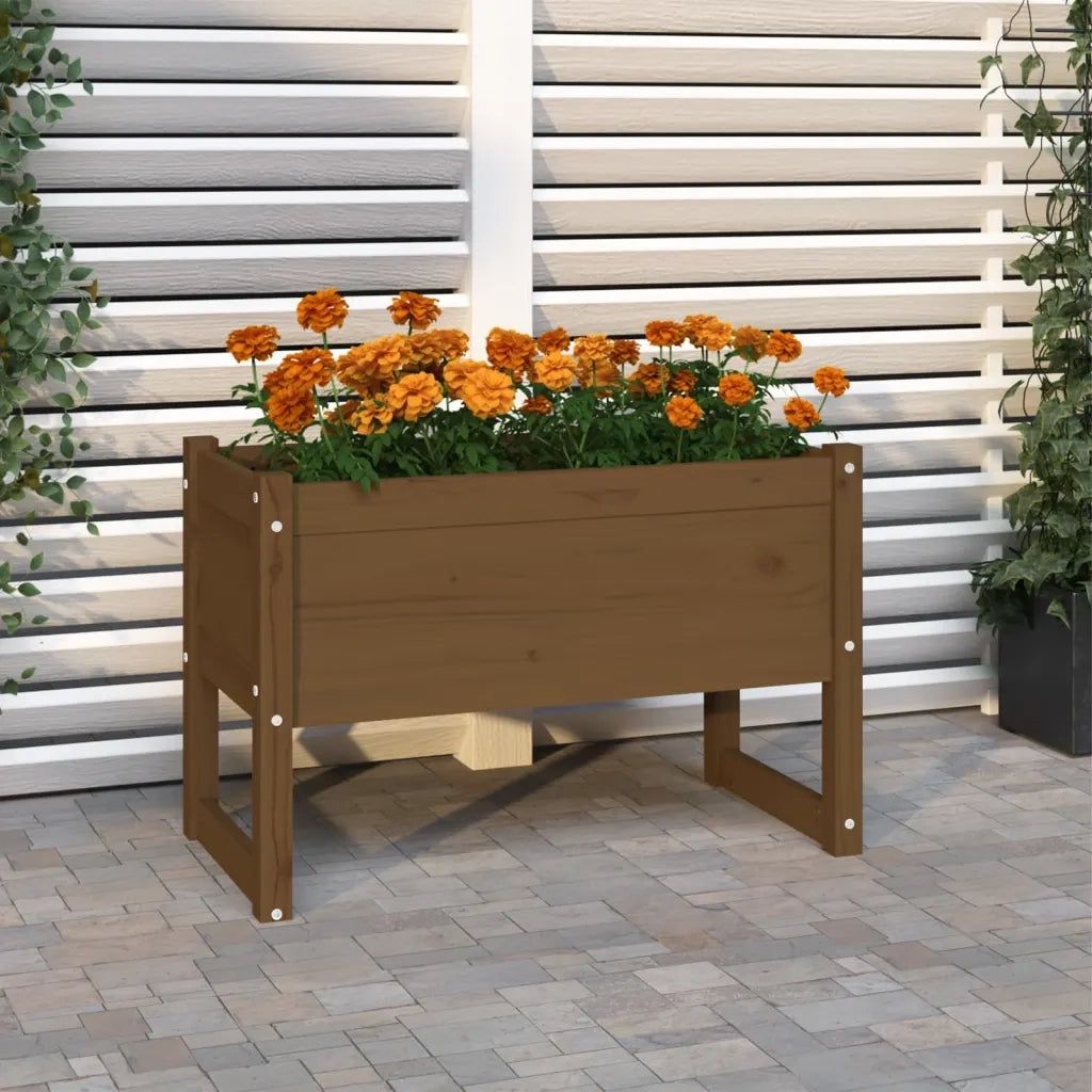 Fioriera Marrone Ambra 78x40x52 cm in Legno Massello di Pino 822120