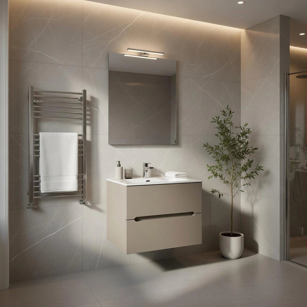 Composizione mobile bagno sospeso con cassetti cm 70 mod. TALIA - Tortora Opaco