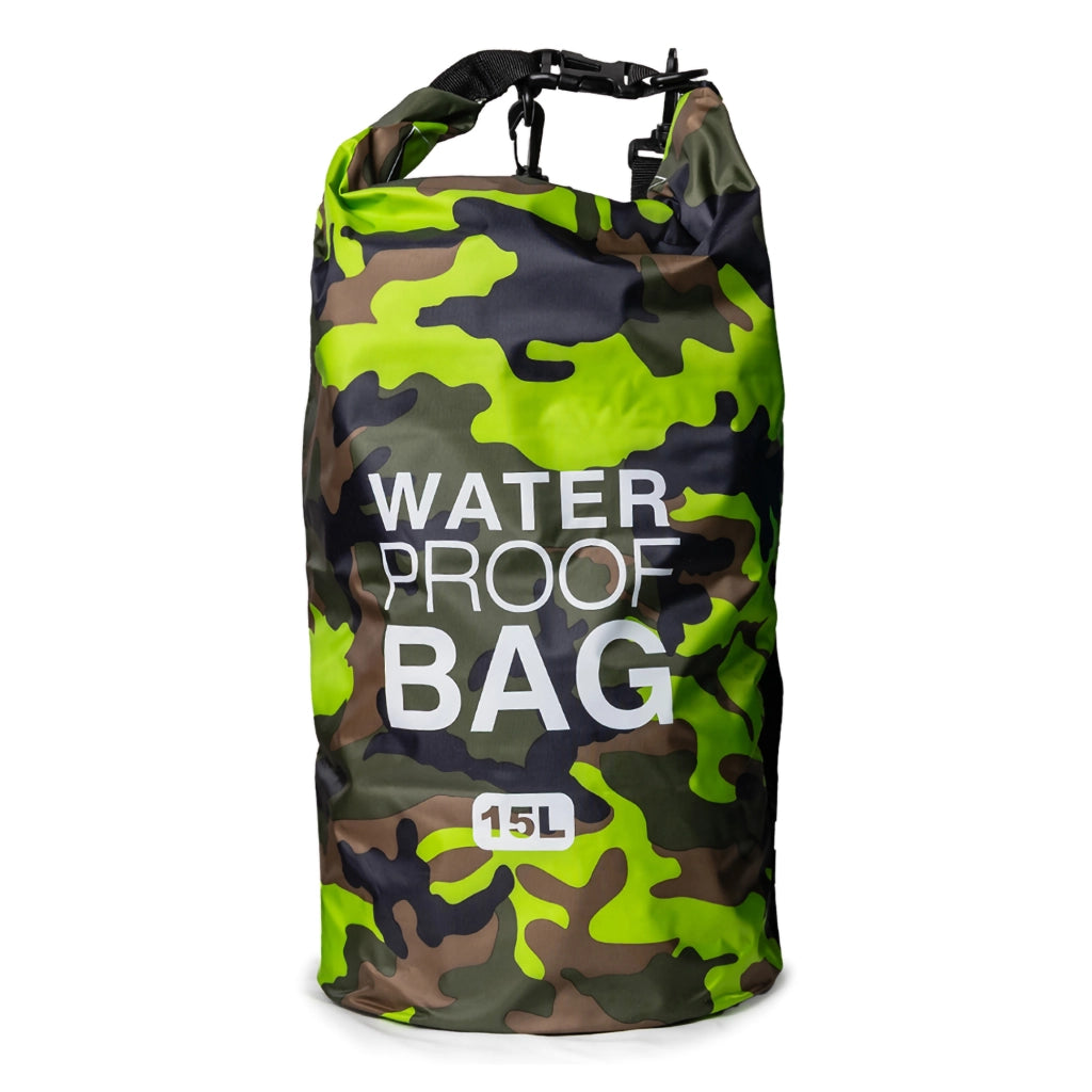 Semarese, Borsa Impermeabile Capacità 15 lt, Verde Mimetica