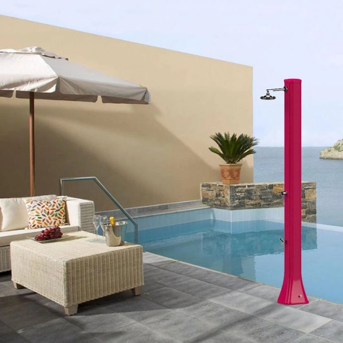 Doccia solare da giardino BIG HAPPY FIVE 40 LITRI in polietilene, con lavapiedi - Doccia Solare Da Giardino Big Happy Five 40 Litri In Polietilene, Con Lavapiedi Colore Bianco