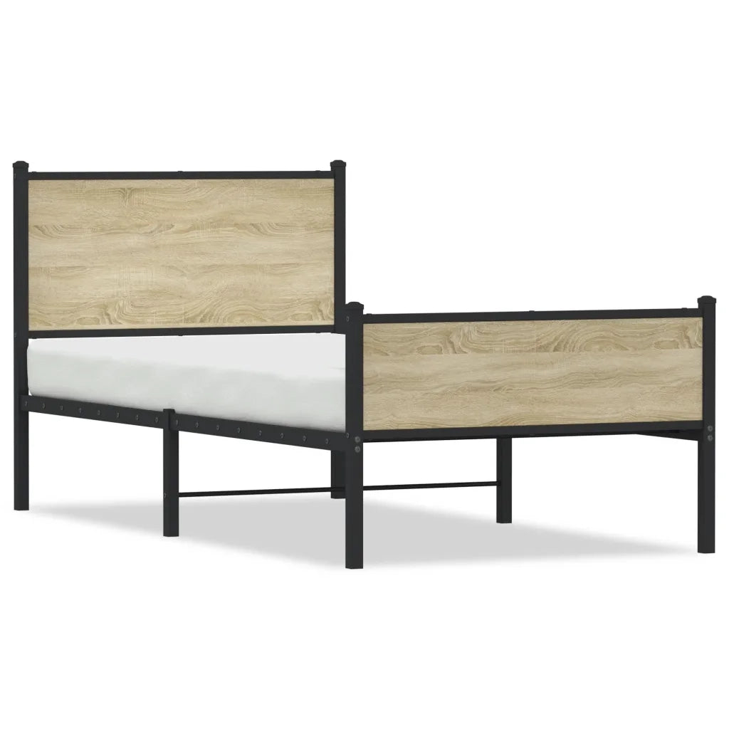 Giroletto senza Materaso in Metallo Rovere Sonoma 100x190 cm 4007898