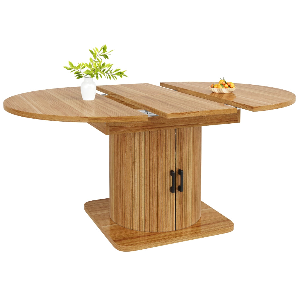Tavolo allungabile da sala da pranzo con ampio vano contenitore; ripiani removibili; per cucina e soggiorno; 118 × 118 × 76 cm