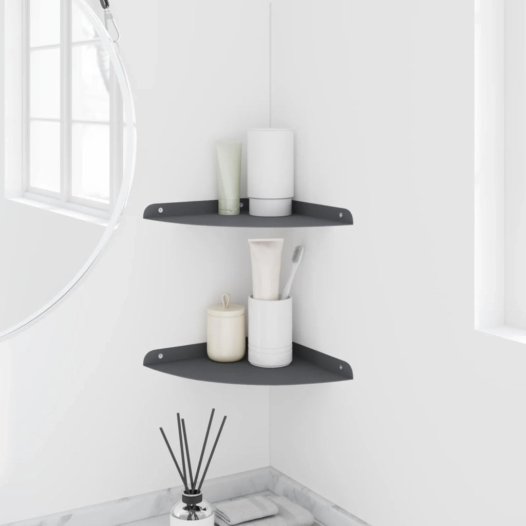 Mensola sospesa con lo scaffale 2 pcs Antracite 24 x 24 x 2 cm 8004102