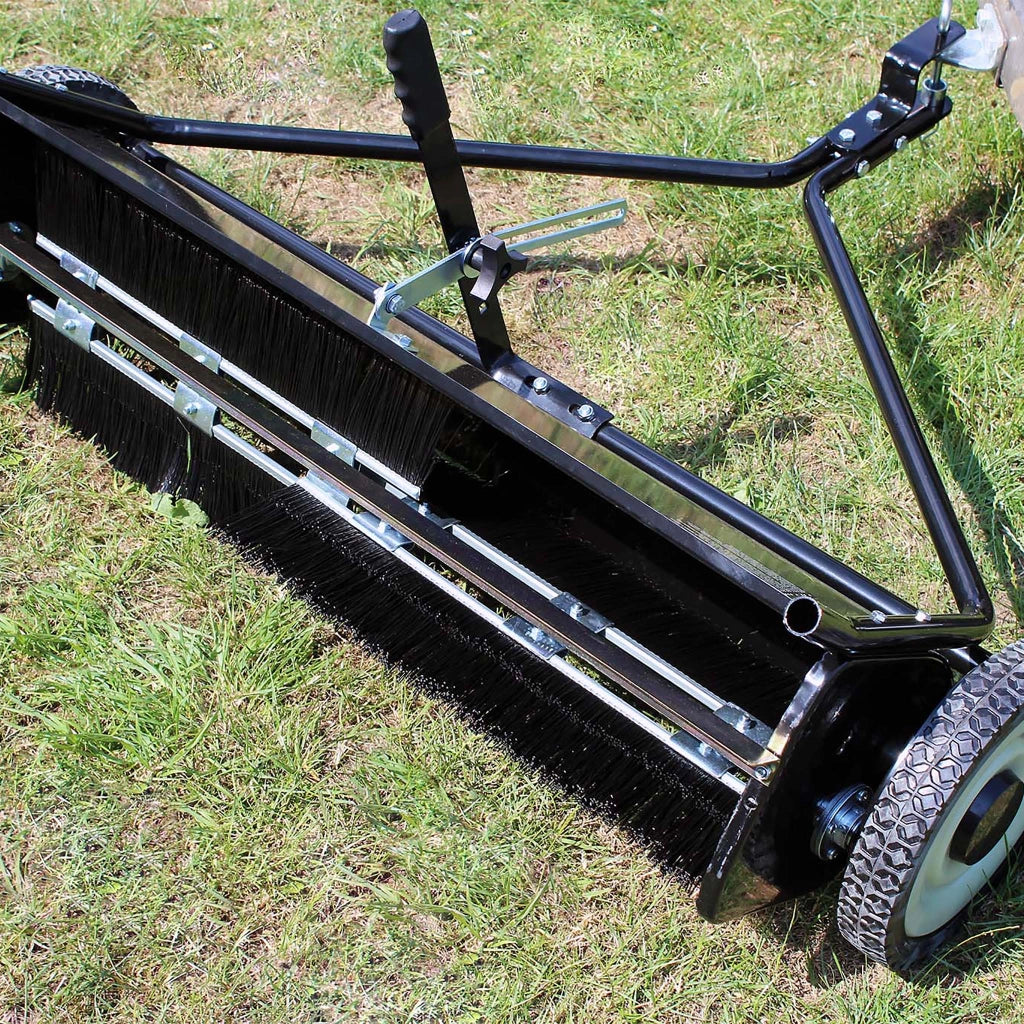 Spazzatrice trainata da prato per trattorini 96cm di larghezza Ruote in gomma da 254x40mm