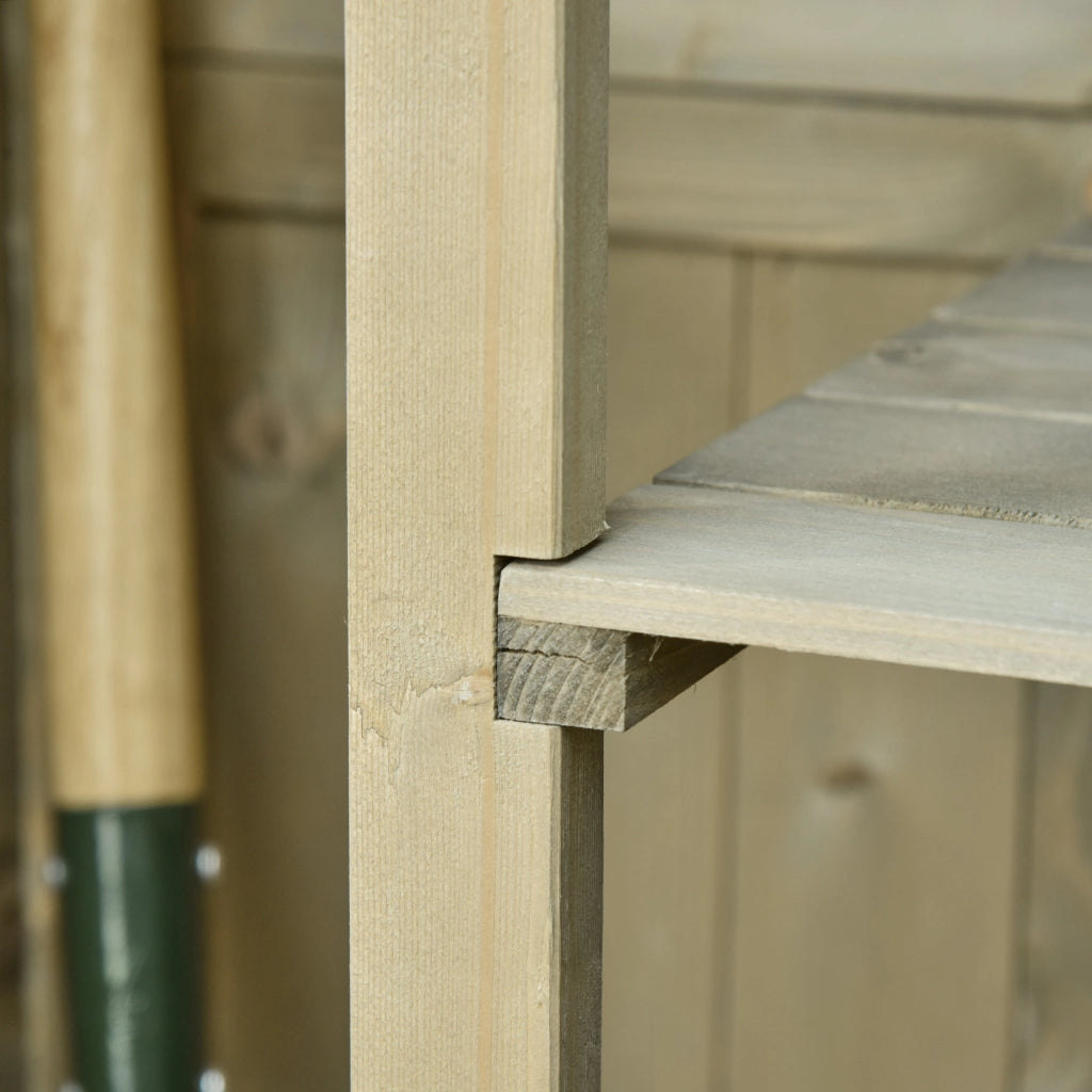 Armadio da Giardino con 3 Ripiani; Doppia Porta a Lamelle e Tetto in Asfalto; Legno Grigio 87 × 46;5 × 160 cm