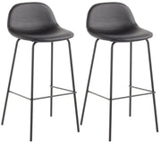 Set 2 Sgabelli 42x43x91,5 cm in Similpelle Nero