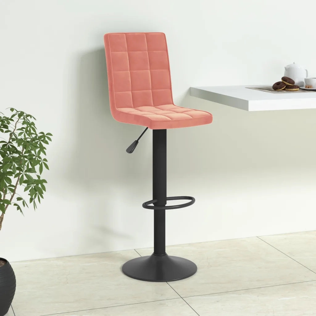 Sgabello da bar in Velluto rosa 335757