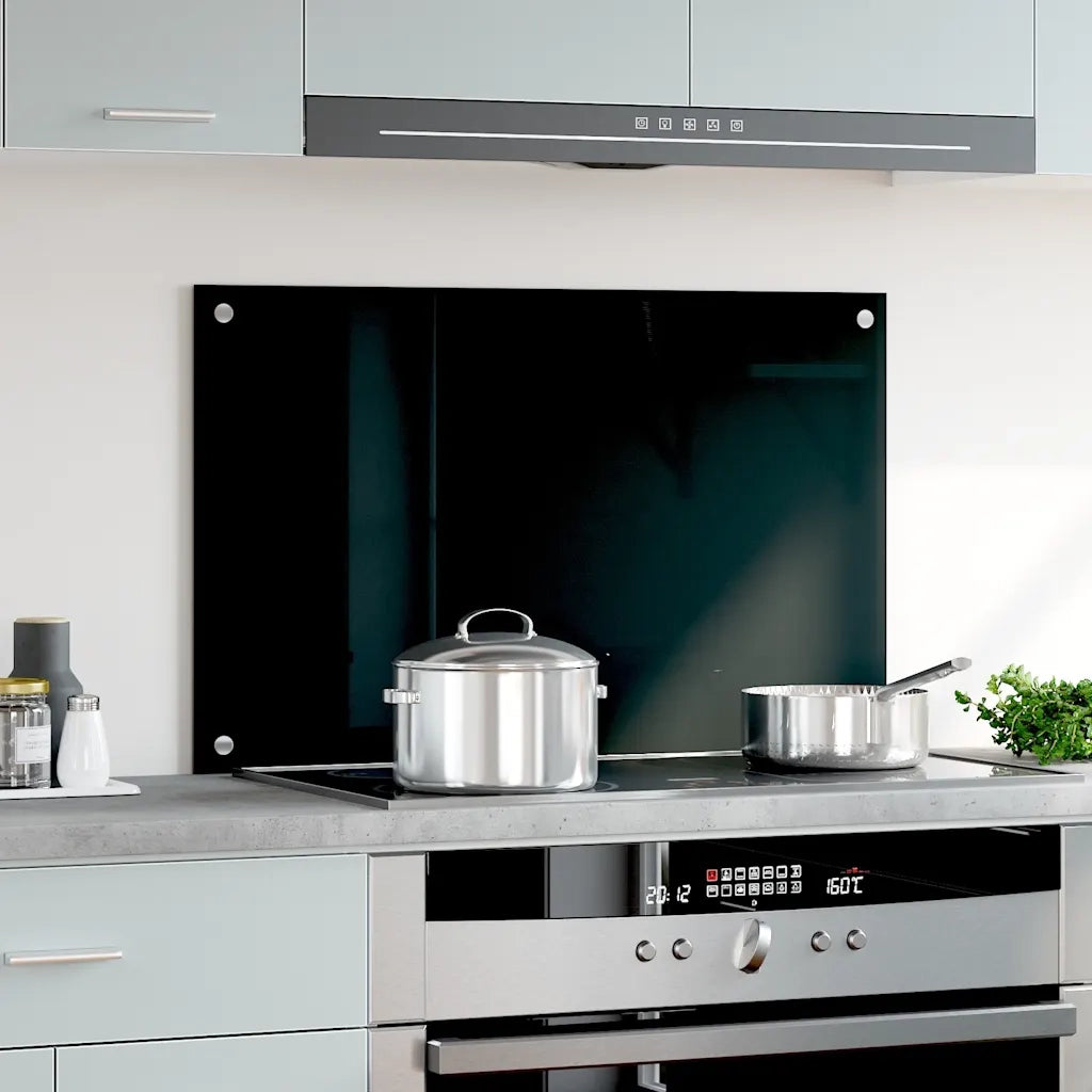 Paraschizzi per Cucina Nero 80x50 cm in Vetro Temperato CFW8170745