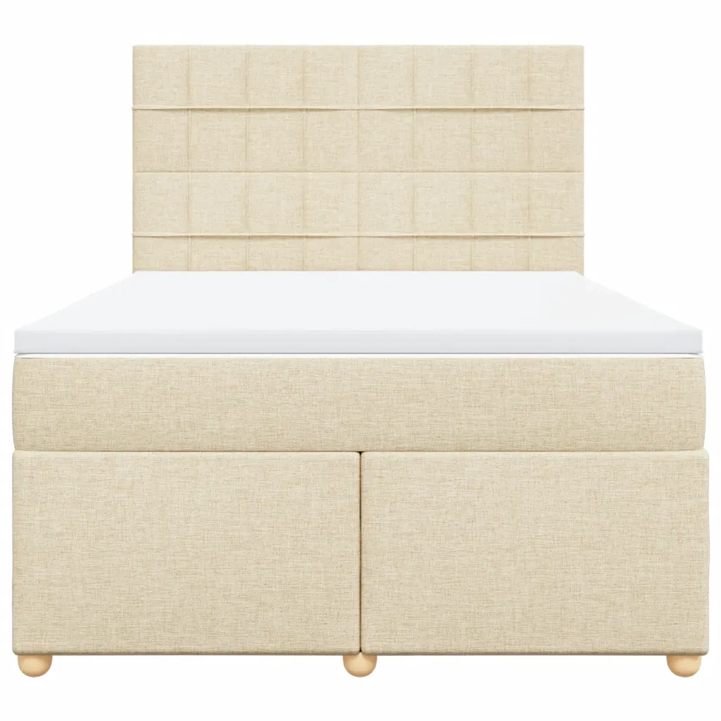 Giroletto a Molle con Materasso Crema 160x200 cm in Tessuto 3291336