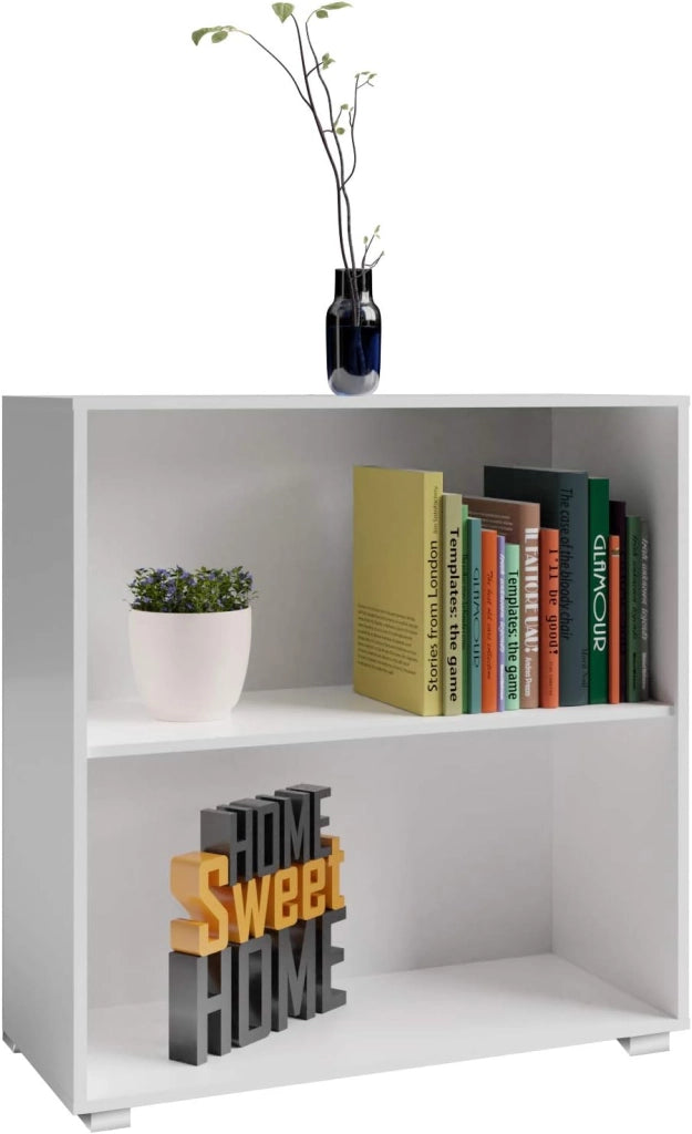 ® 2x Libreria 77x60x28cm Legno 2 Ripiani Regolabile Capacità 150 kg Libri Ufficio Soggiorno Scaffale da Pavimento