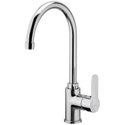 Trade Shop - Miscelatore Rubinetto Monocomando Cromato Lavabo Per Lavello Cucina Canna Alta -