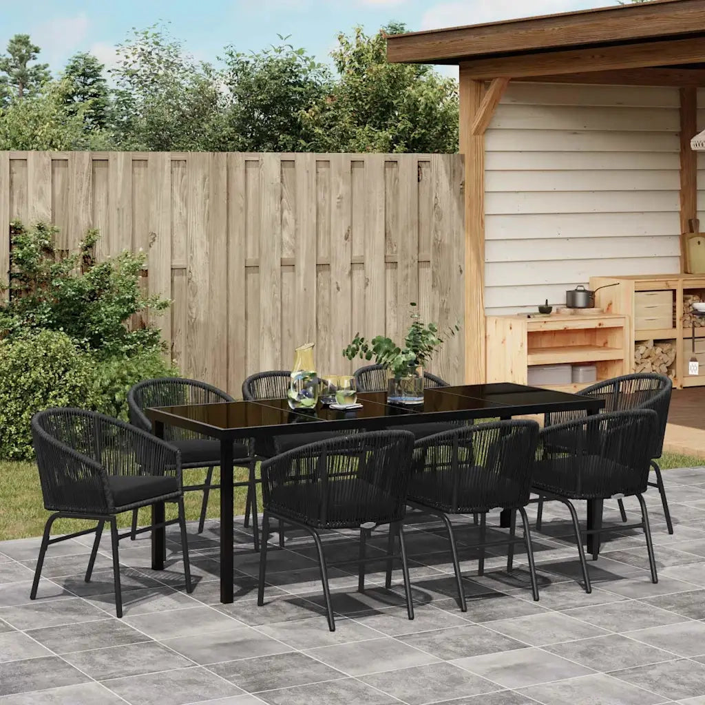 Set da Pranzo per Giardino 9 pcs Nero 3379351