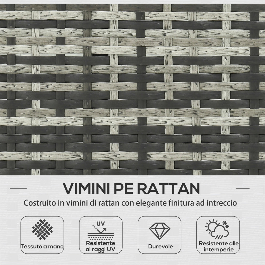 Set Salotto da Giardino ¨C Zephmum ¨C Grigio, Polyrattan, con Cuscini