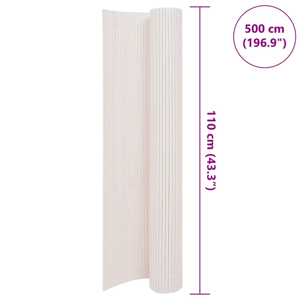 Recinzione da Giardino a Doppio Lato 110x500 cm Bianca 317161
