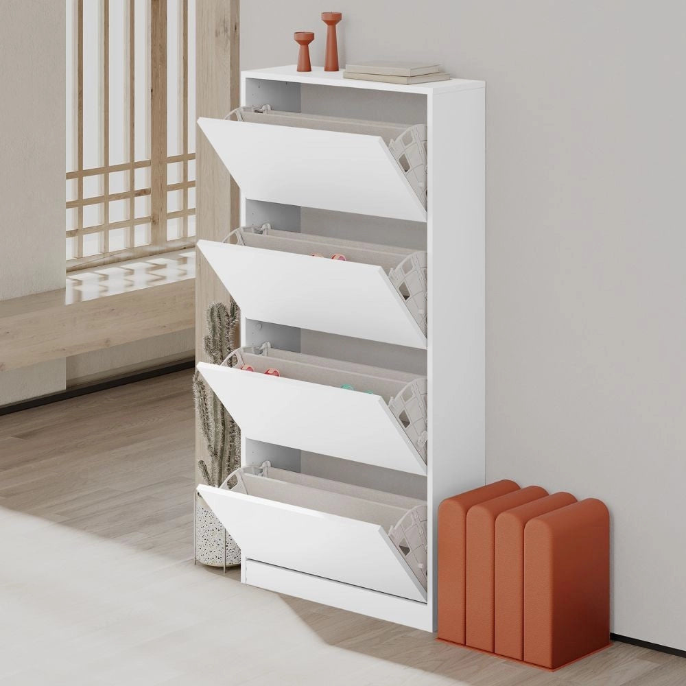 Scarpiera 4 ante a ribalta SHC540BI colore bianco