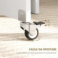 Tavolo da Pranzo Pieghevole per 2-4 Persone con 2 Ribalte, Cassetto e Ripiani, Quercia