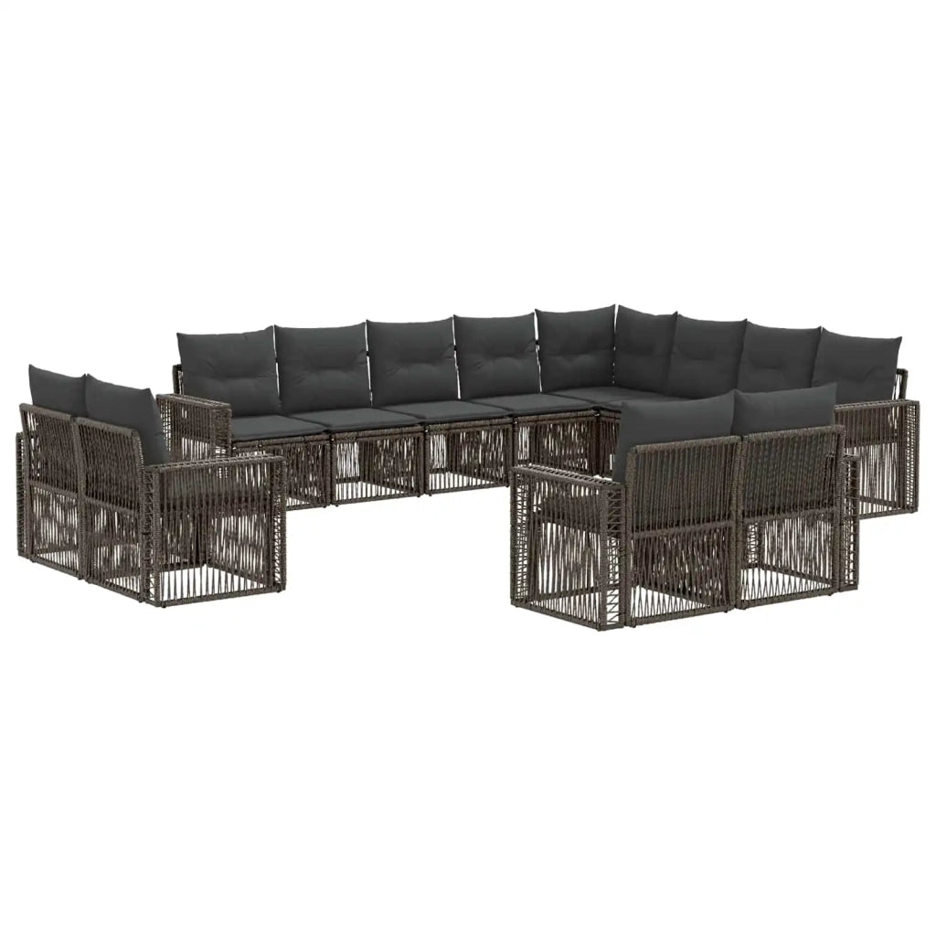 Set Divano da Giardino 12 pcs Grigio e Grigio Scuro polyrattan 3435299