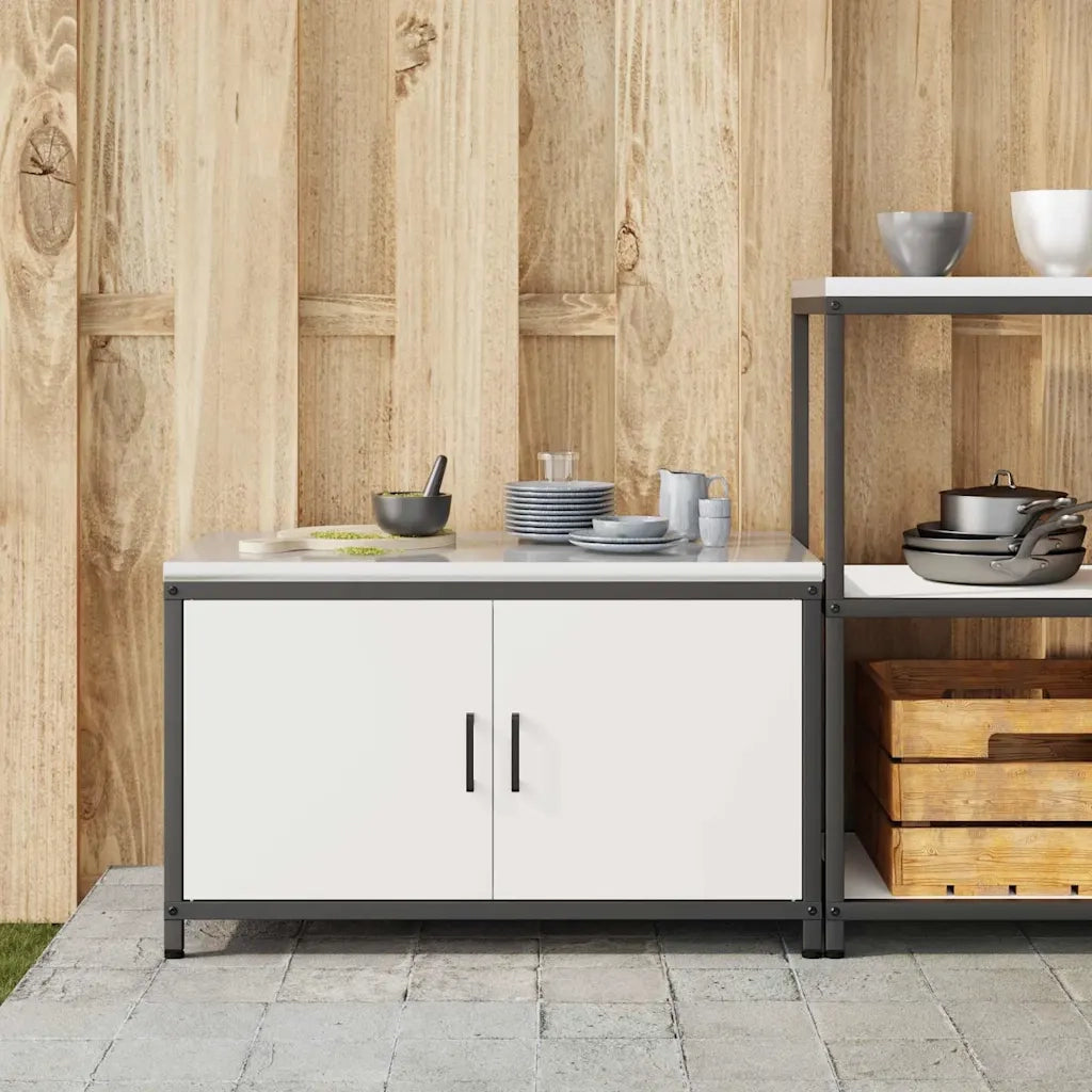 Stoccaggio in cucina con porta Bianco 60 x 50 x 92 cm Acciaio