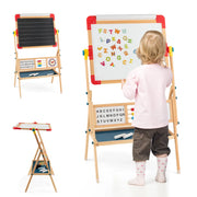 Cavalletto girevole in legno per pittura 62 x 45 x 118 cm 3 zone didattiche atmosfera creativa legno multicolore 20_0011736