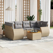 Set Divani da Giardino 7 pz con Cuscini Beige in Polyrattancod mxl 92835
