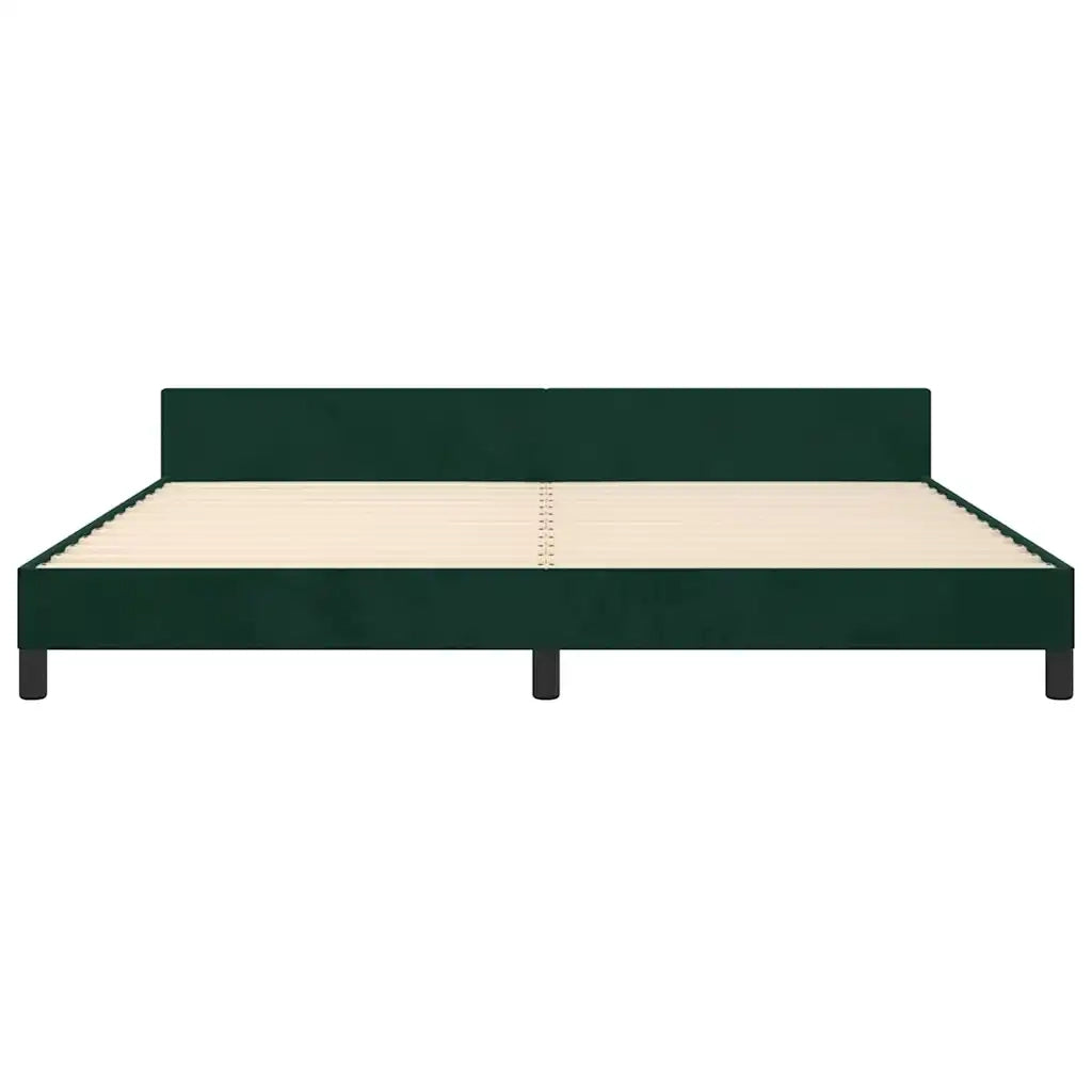 Giroletto senza Materasso Verde Scuro 200x200 cm in Velluto
