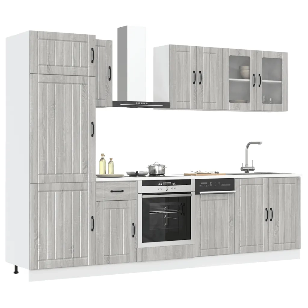 Set Mobili da Cucina 8 pz Kalmar Grigio Sonoma in Truciolato 3314807