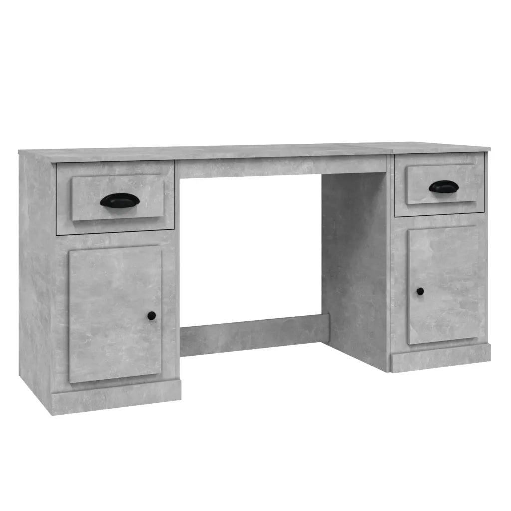 Scrivania con Armadietto Grigio Cemento in Legno Multistrato 3185331