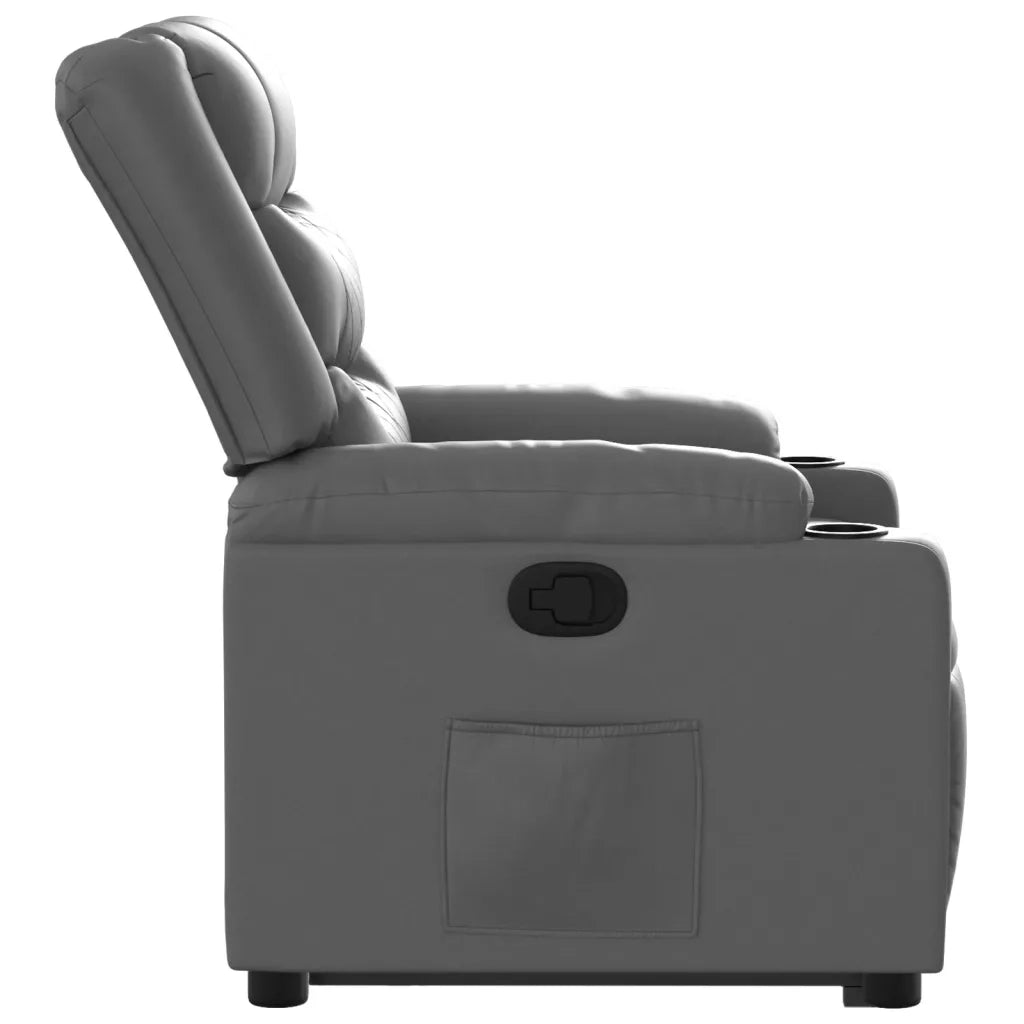 Poltrona Alzapersona Reclinabile Grigio in Similpelle 3206554