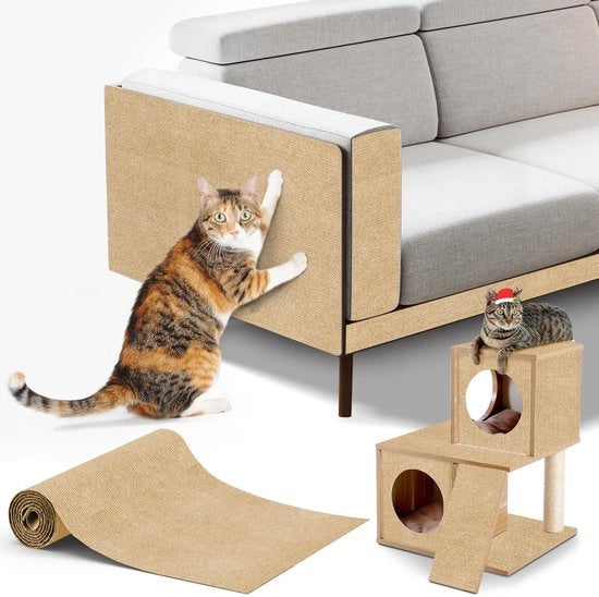 Mat per gatti, protezione autoadesiva per mobili, antiscivolo per divano, divano e parete (kaki, 40 x 60 cm)