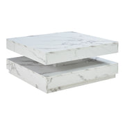 Tavolino/consolle/tavolino laterale 76 x 76 x 38 cm effetto marmo bianco 03_0010792