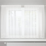Tenda in Pizzo con tende Bianco 140 x 150 cm Poliestere 4107868