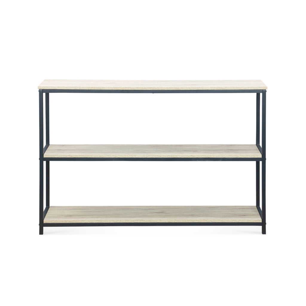 Libreria industriale in metallo e effetto legno, 3 livelli, 120cm,