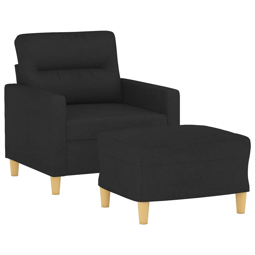 Poltrona con Poggiapiedi Nero 60 cm in Tessutocod mxl 70998
