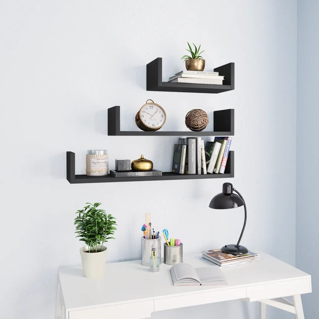 Mensole a Muro 3 pz Grigio in Truciolato   cod mxl 54250