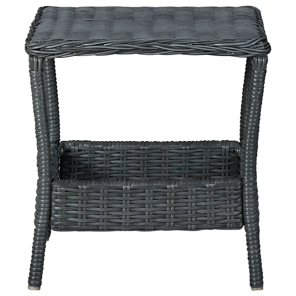 Set Divani da Giardino 3 pz con Cuscini Polyrattan Grigio Scuro cod mxl 42222