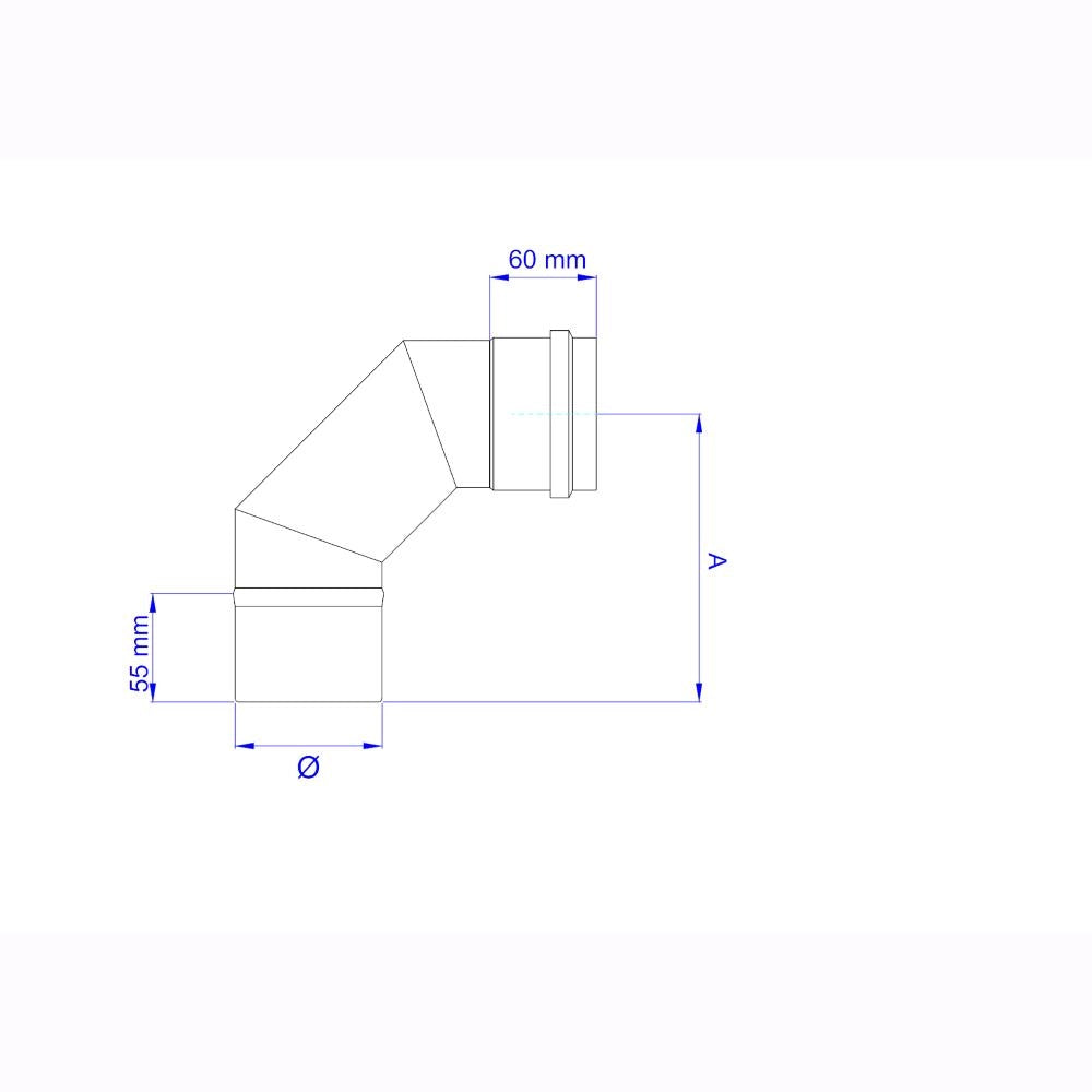 Gomito 90° per Stufa a Pellet Acciaio rivestito con smalto porcellanato 10 ⌀ cm - PN1003