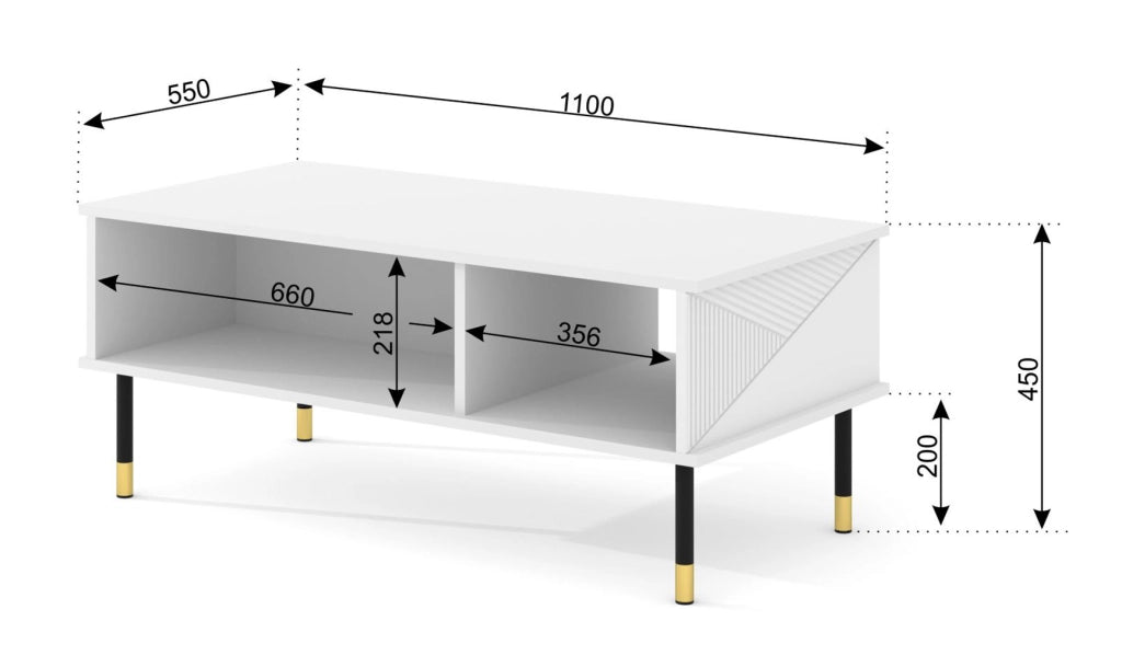 TAVOLINO WOODY 110x55 NERO OPACO