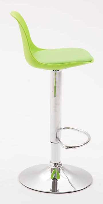 Set 2 sgabelli Kiel in polipropilene e similpelle cromo,verde