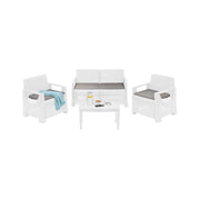 Salottino Outdoor Covo, set Salotto da Esterno 4 Posti Made in Italy, Bianco