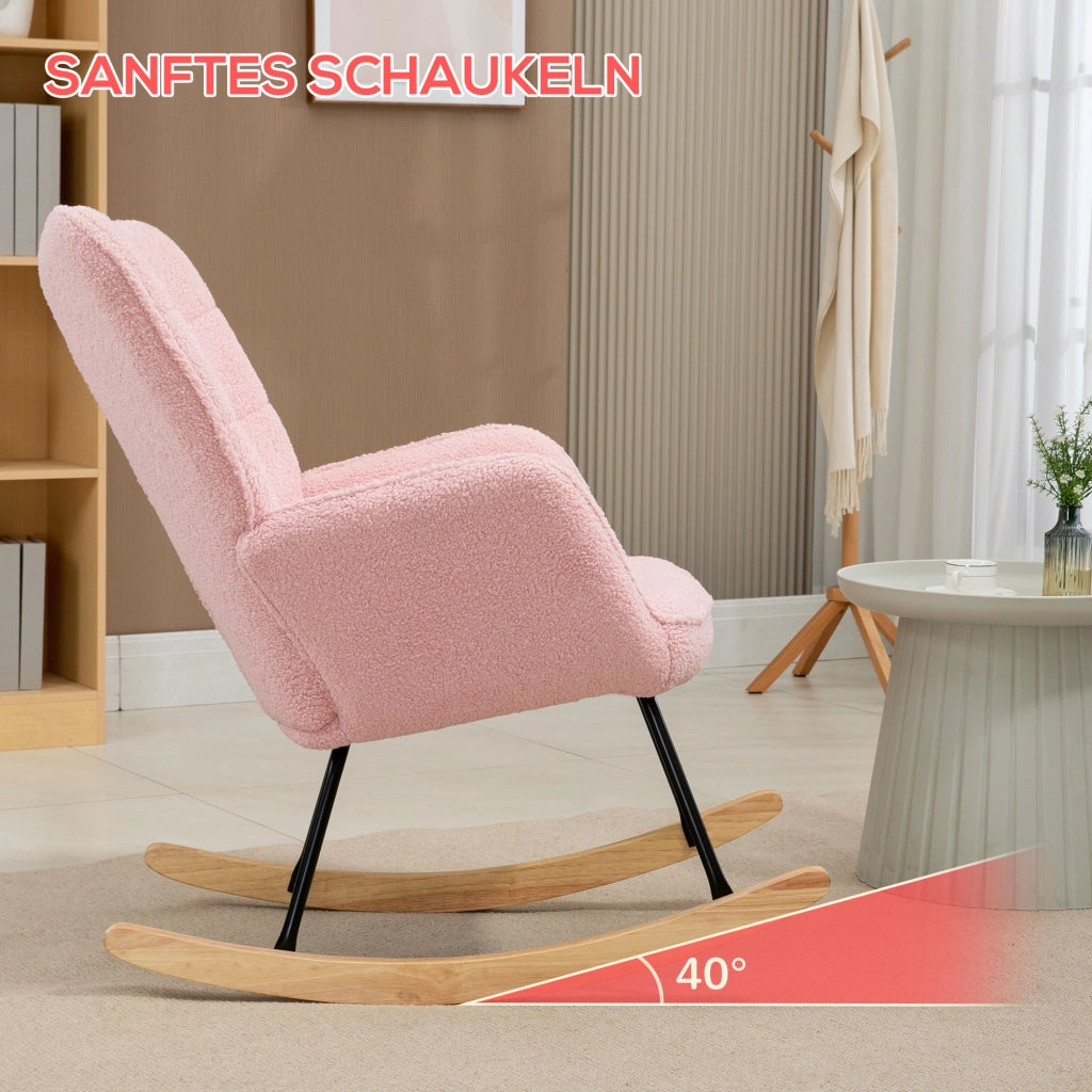 POLTRONA A DONDOLO Imbottita 98x71x101 cm Rosa